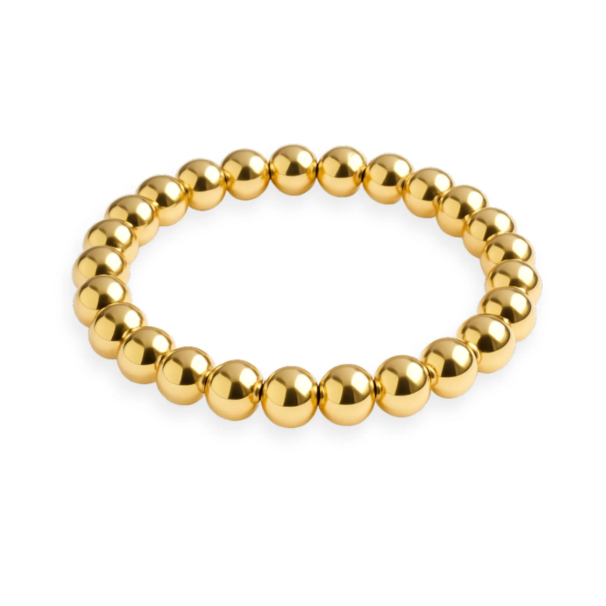 GD GOOD.designs Anello antistress in acciaio inox con perline 3 mm, Placcato Oro 18K, Misura 54-60 - immagine 1