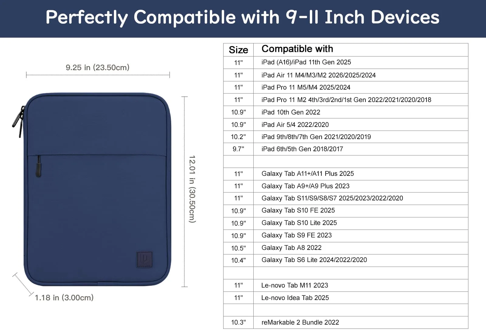 Dadanism Borsa Imbottita per Tablet 9-11 Pollici, Denim - immagine 2