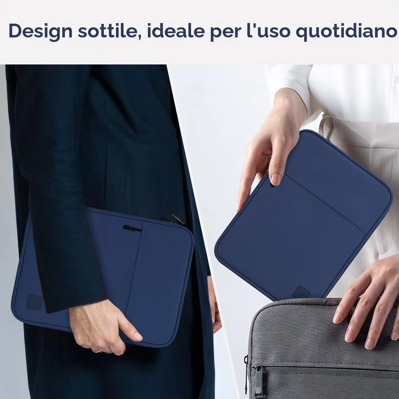 Dadanism Borsa Imbottita per Tablet 9-11 Pollici, Denim - immagine 7