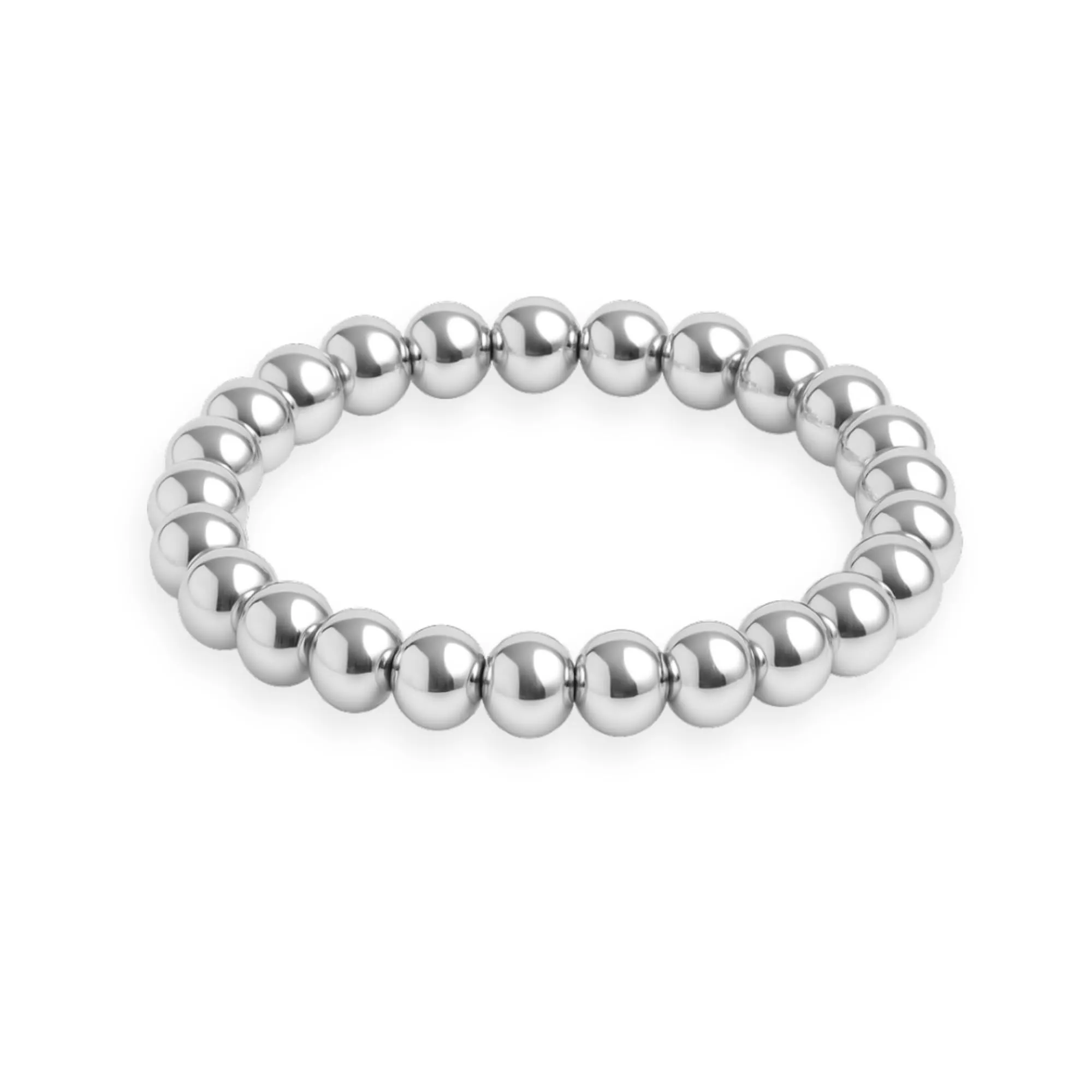 GD GOOD.designs Anello antistress in acciaio inox con perline 3 mm, Argento, Misura 54-60 - immagine 1