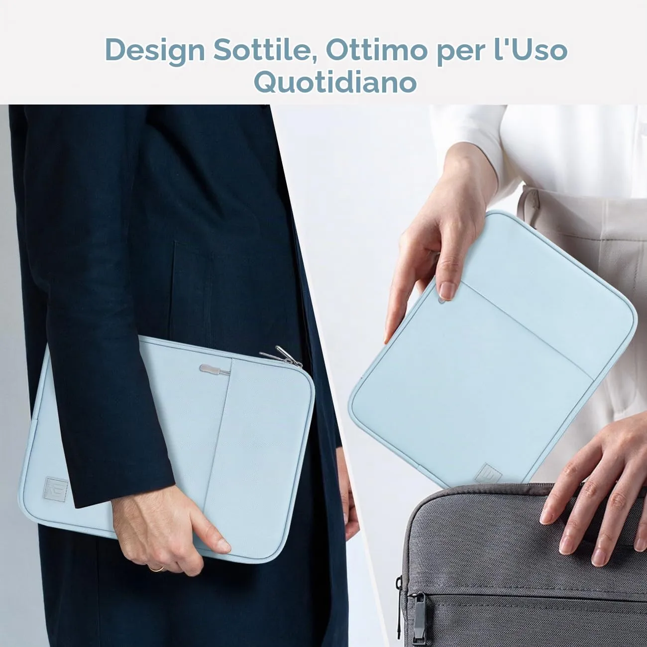 Dadanism Borsa Imbottita per Tablet 9-11 Pollici, Blu Latte - immagine 7