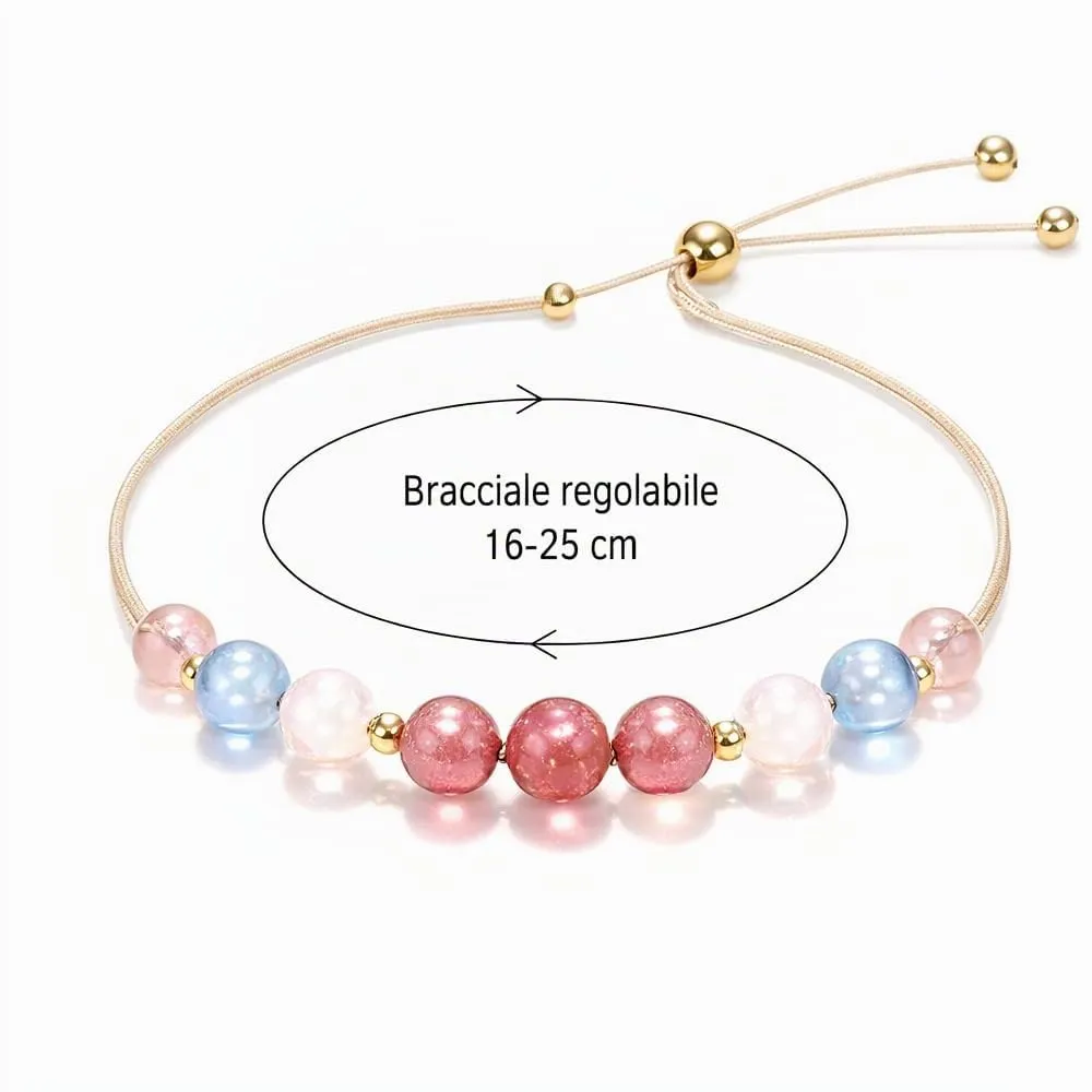 Bramart Bracciale Mamma in Pietre Naturali Quarzo Rosa, Pietra di Luna, Acquamarina e Rodonite, Fatto a Mano - immagine 7
