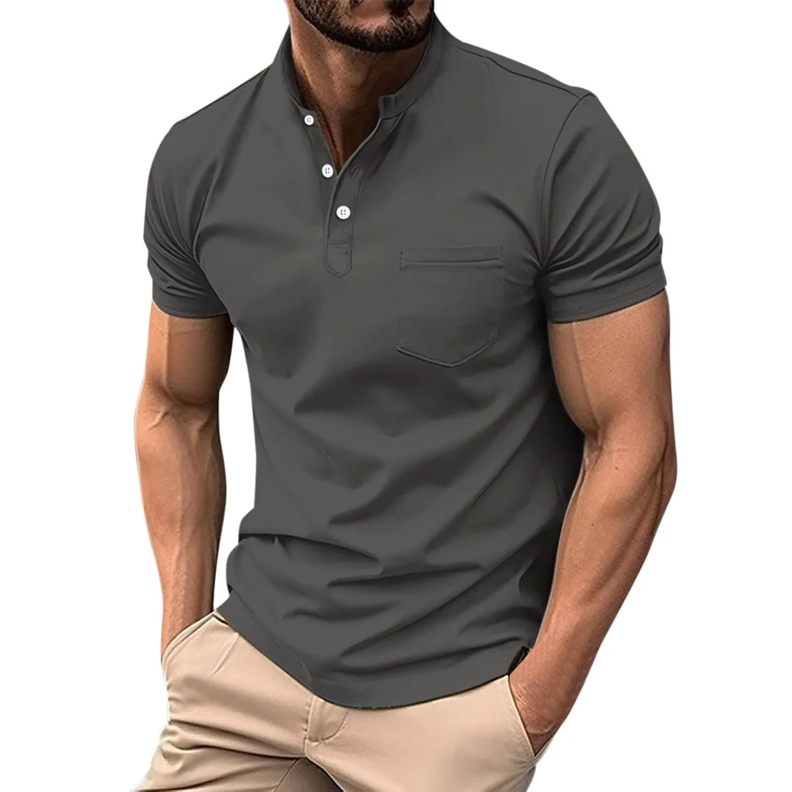 Generico Camicia Uomo Raso Rossa, Verde, Nero e Camicia Oxford Regular, Maglietta Nera Maniche Corte - immagine 1