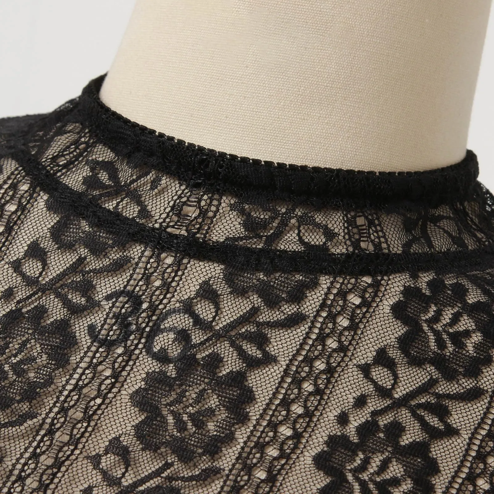 Generisch Camicia da Donna in Pizzo per Dirndl, Nero, L - immagine 5