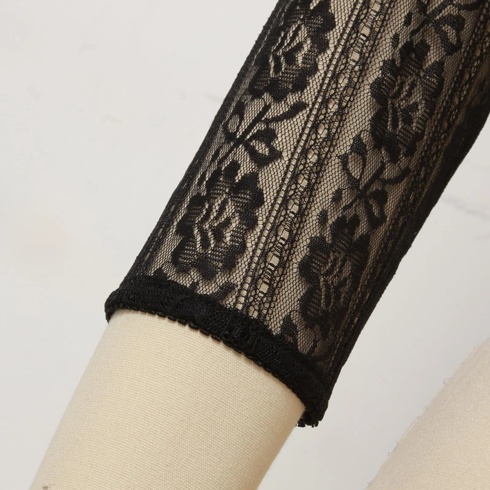 Generisch Camicia da Donna in Pizzo per Dirndl, Nero, L - immagine 7