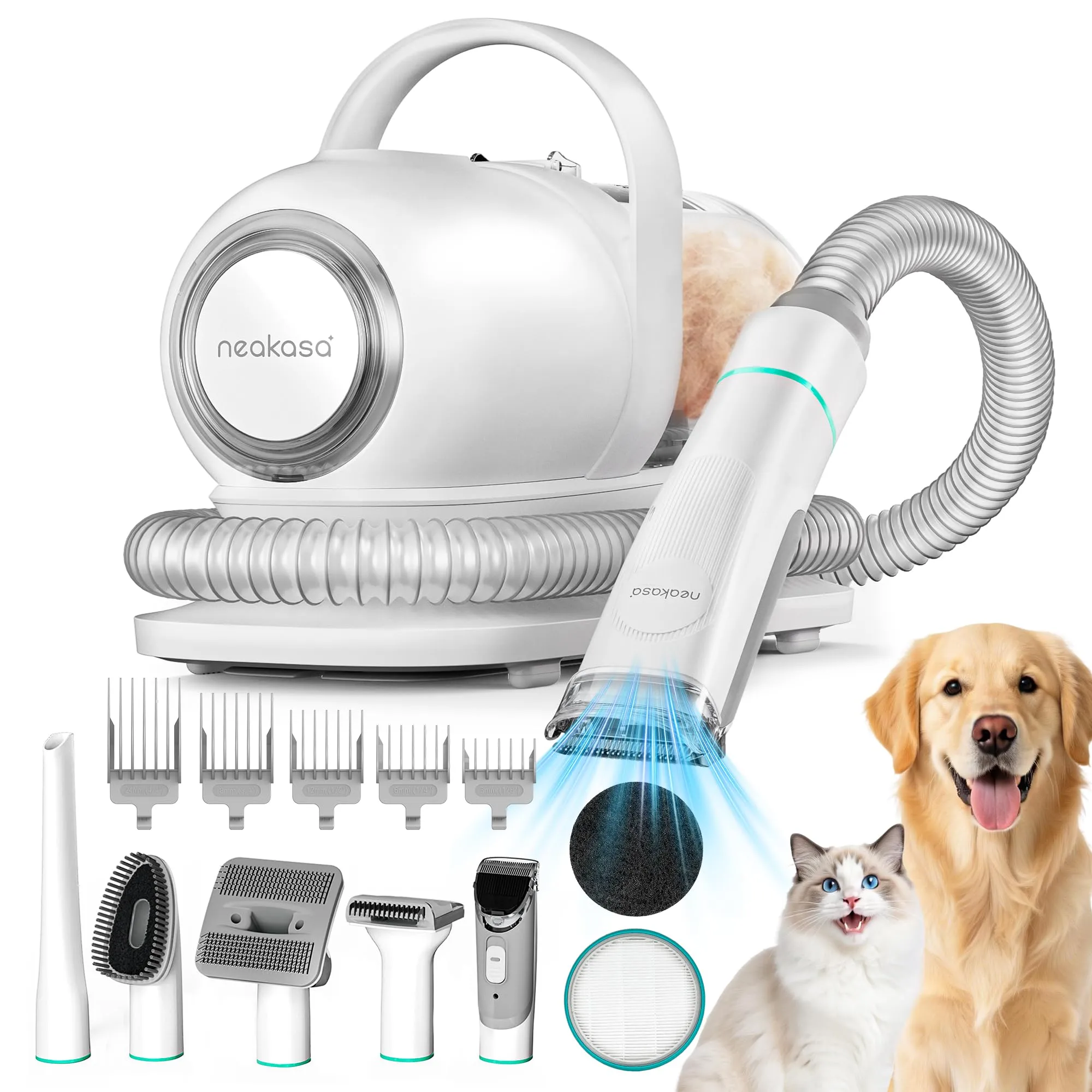 Neakasa P1 Pro Kit di Toelettatura e Aspirazione per Animali Domestici, Bianco Perla - immagine 1