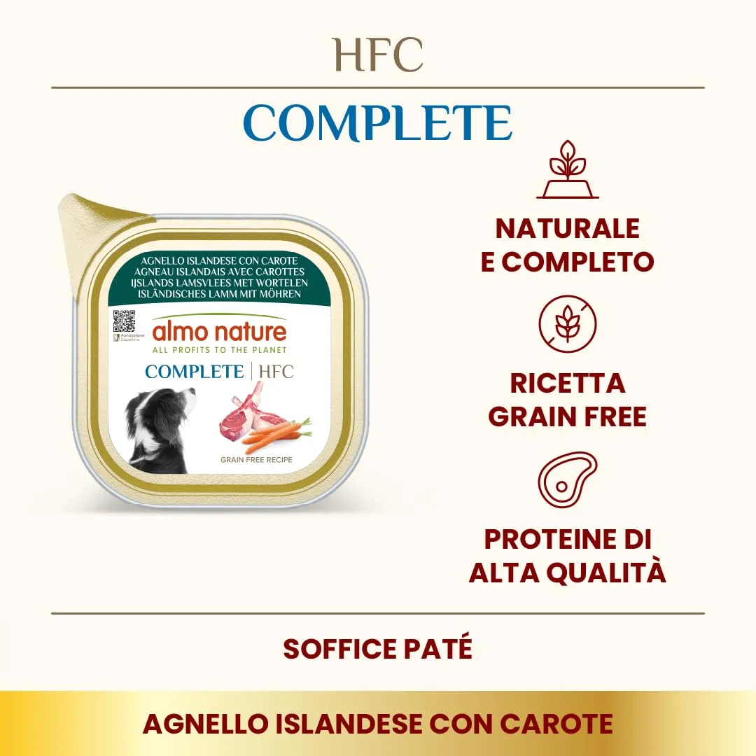 Almo Nature HFC Complete Alimento Umido per Cani Adulti Agnello Islandese con Carote 85g, Confezione da 17 - immagine 2