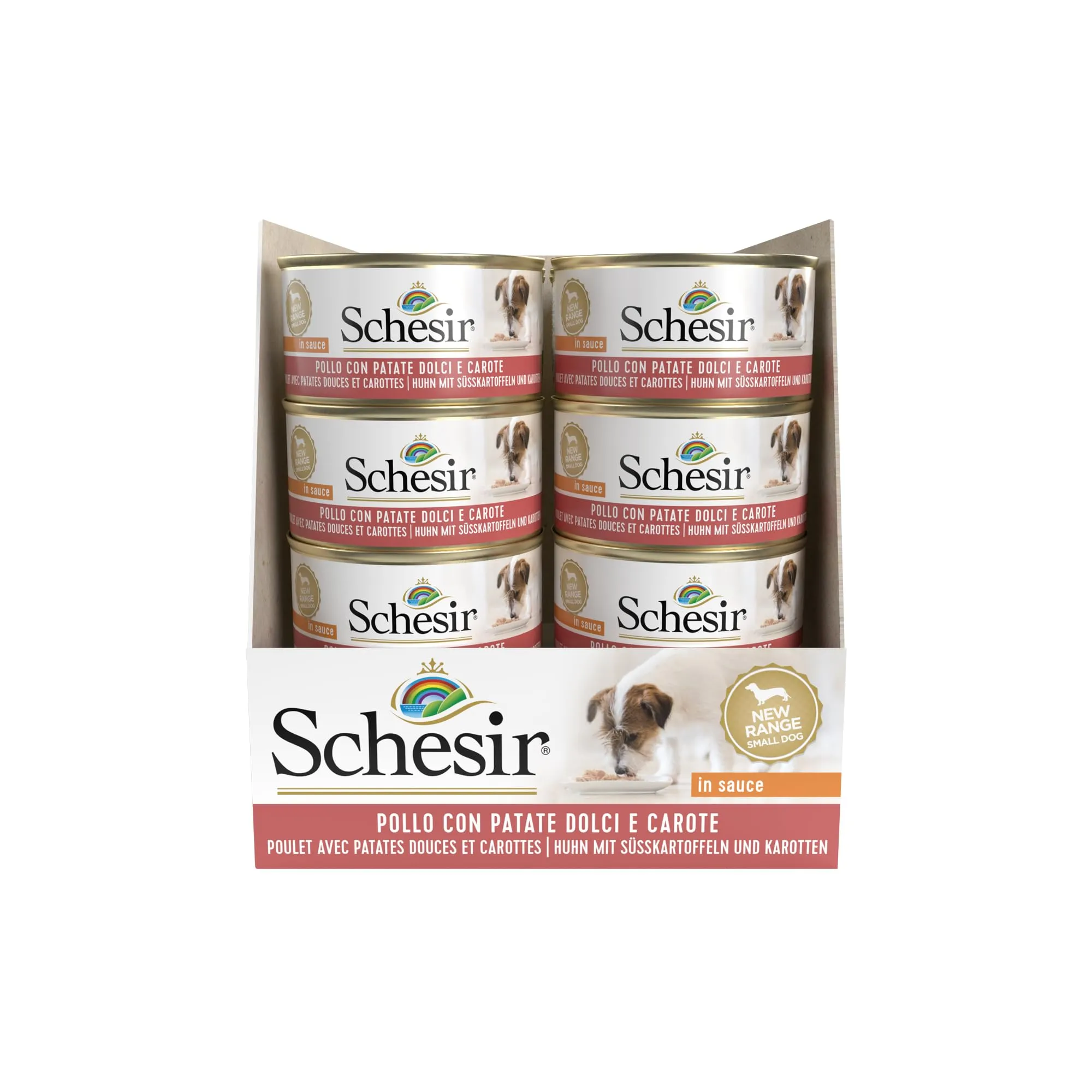 Schesir Cibo Umido per Cani Adulti con Pollo, Patate e Carote in Morbida Gelatina (24 Lattine da 85g) - immagine 2