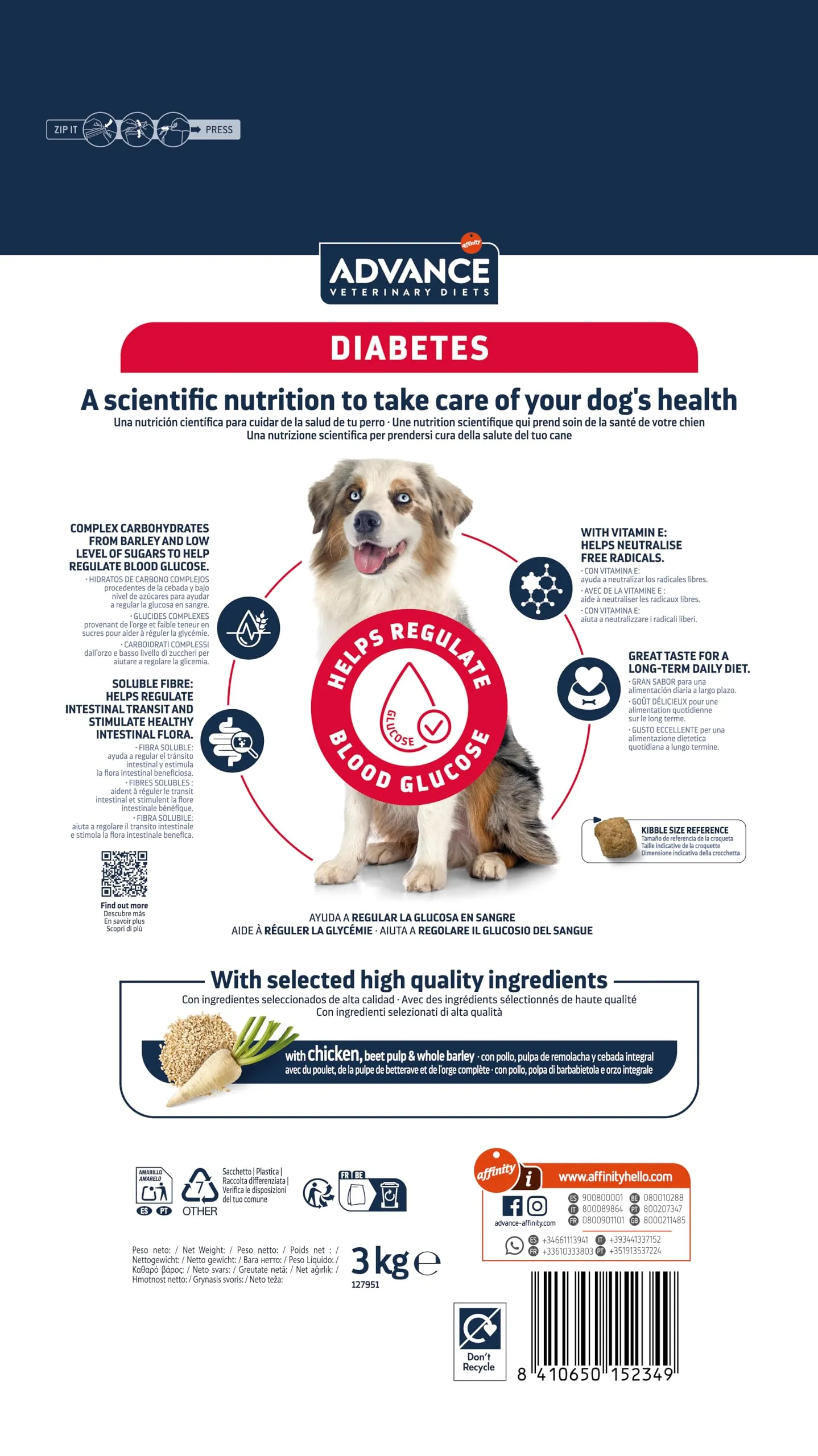 Affinity Advance Veterinary Diets Diabetes Colitis Dog Food - 12kg - immagine 4