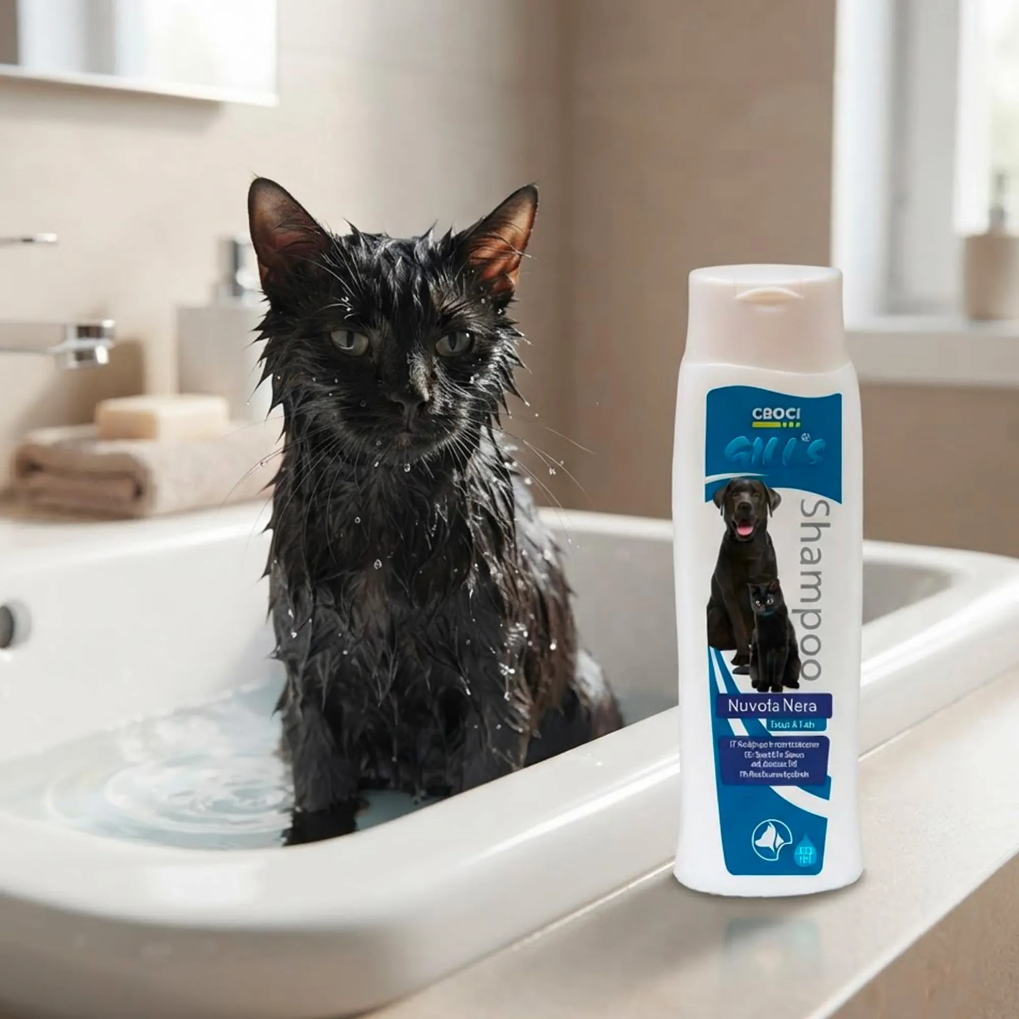 Croci Gill's Shampoo Nuvola Nera per Cani e Gatti dal Pelo Scuro, 200ml - immagine 4