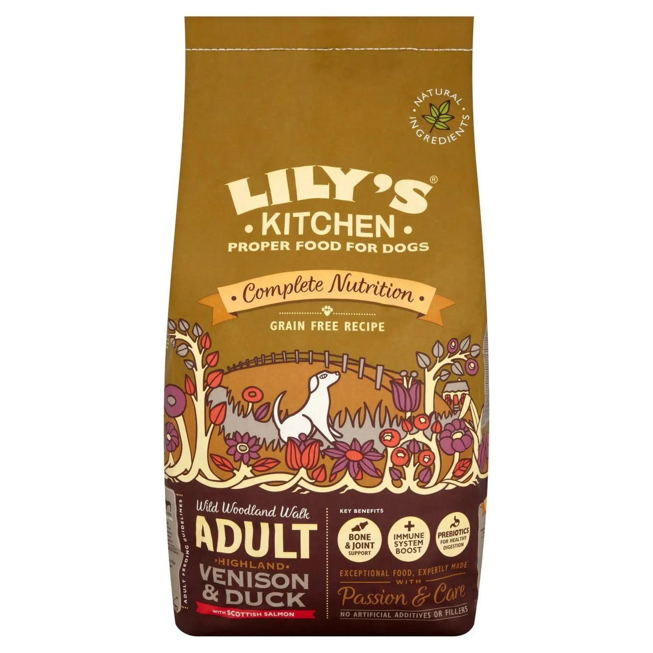 Lily's Kitchen Cibo secco per cani adulti senza cereali con anatra, salmone e cervo, 7kg - immagine 1