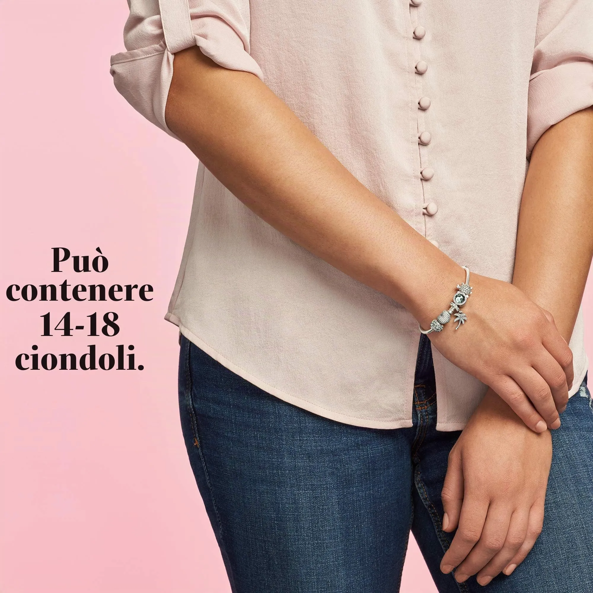 Pandora Icons Bracciale in argento con chiusura a cuore e zirconi cubici, 17 - immagine 8