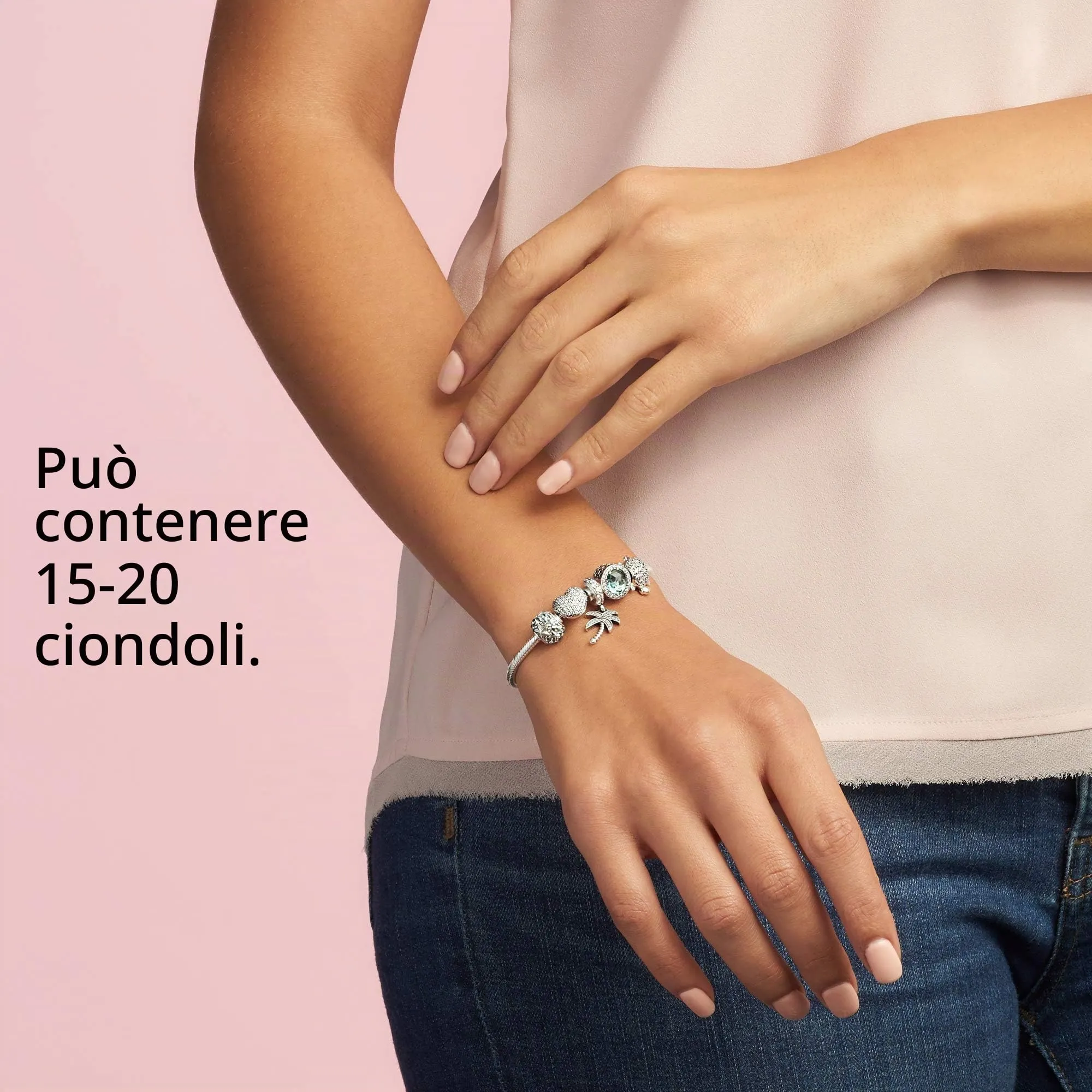 Pandora Icons Bracciale in argento con chiusura a cuore e zirconi cubici, 21 - immagine 7
