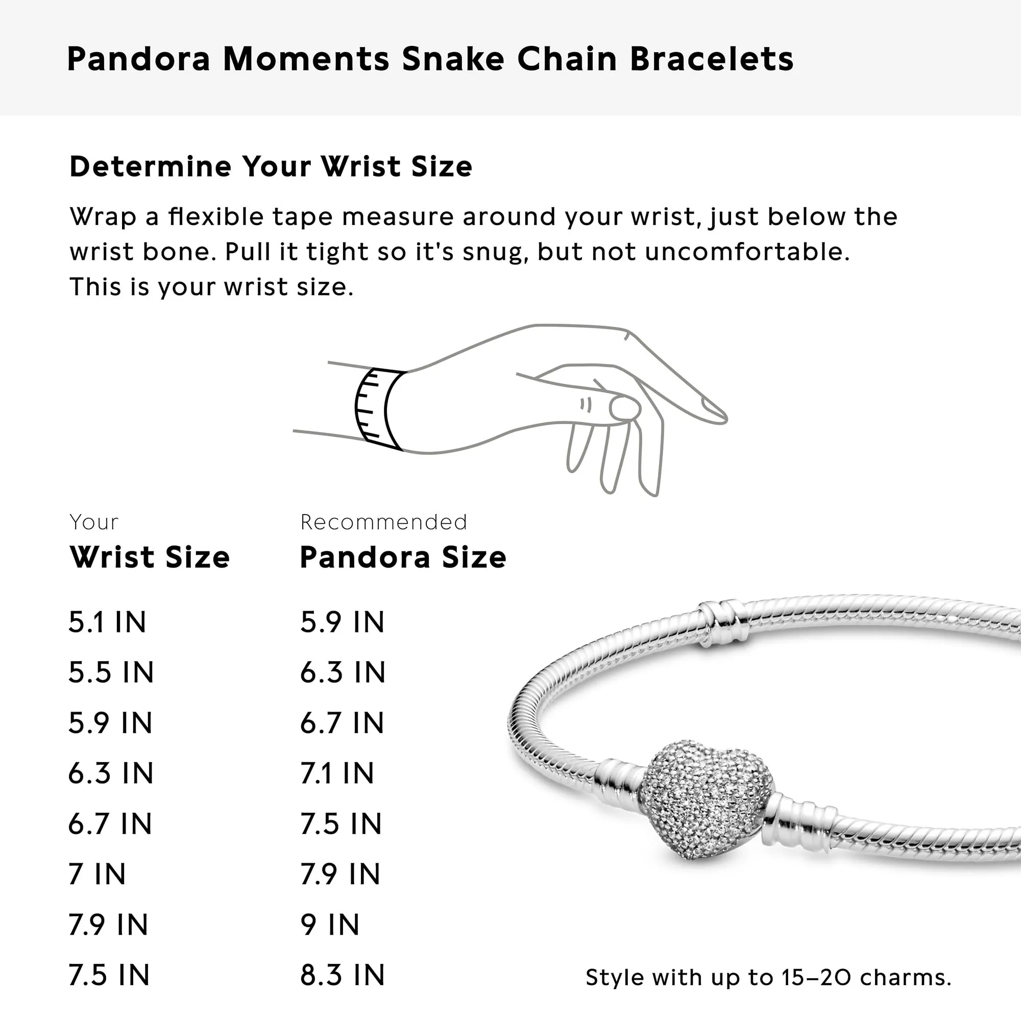 Pandora Icons Bracelet in Sterling Silver with Heart Clasp and Cubic Zirconia, 16 - immagine 9