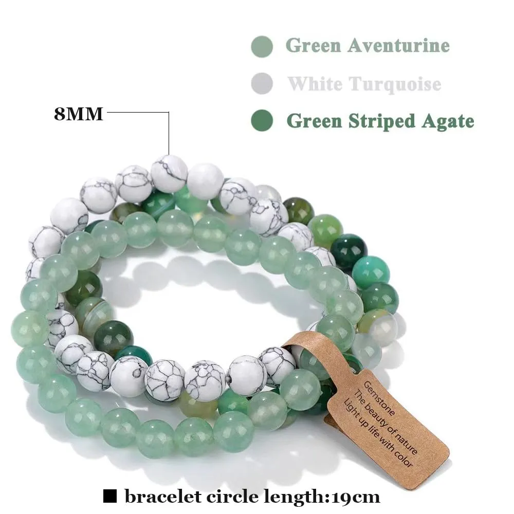 SAIBANGZI Bracciale in Pietre Naturali con Perline da 8mm - immagine 5