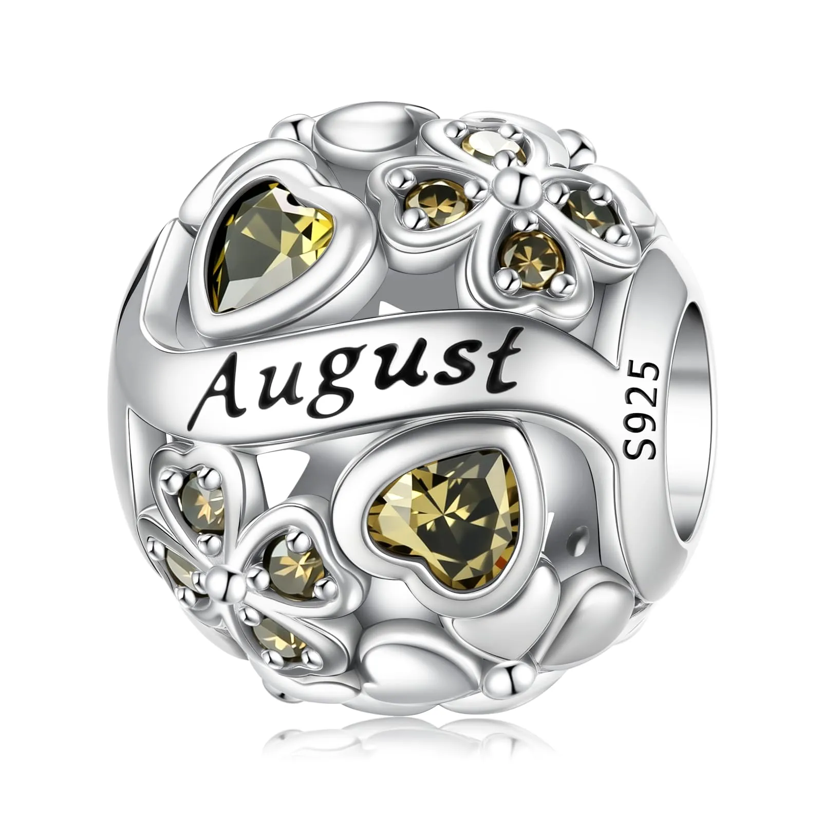 HappyStar Ciondolo Quadrifoglio in Argento Sterling 925 e Zirconia Cubica per Braccialetti Pandora e Stile Europeo - immagine 1