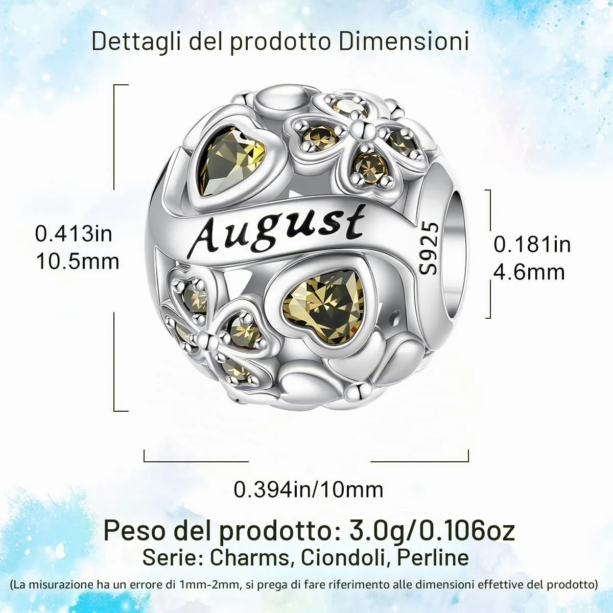 HappyStar Ciondolo Quadrifoglio in Argento Sterling 925 e Zirconia Cubica per Braccialetti Pandora e Stile Europeo - immagine 4