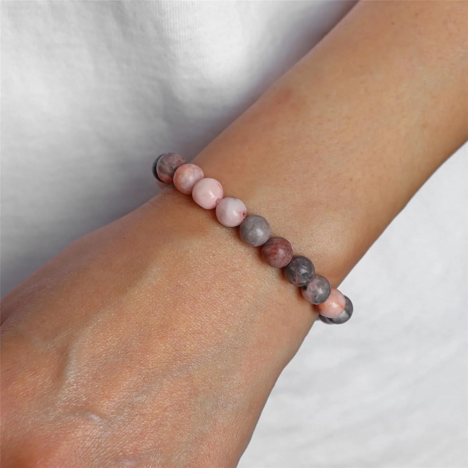 SAIBANGZI Bracciale in Pietre Naturali 8mm Elastico Uomo Donna - immagine 4