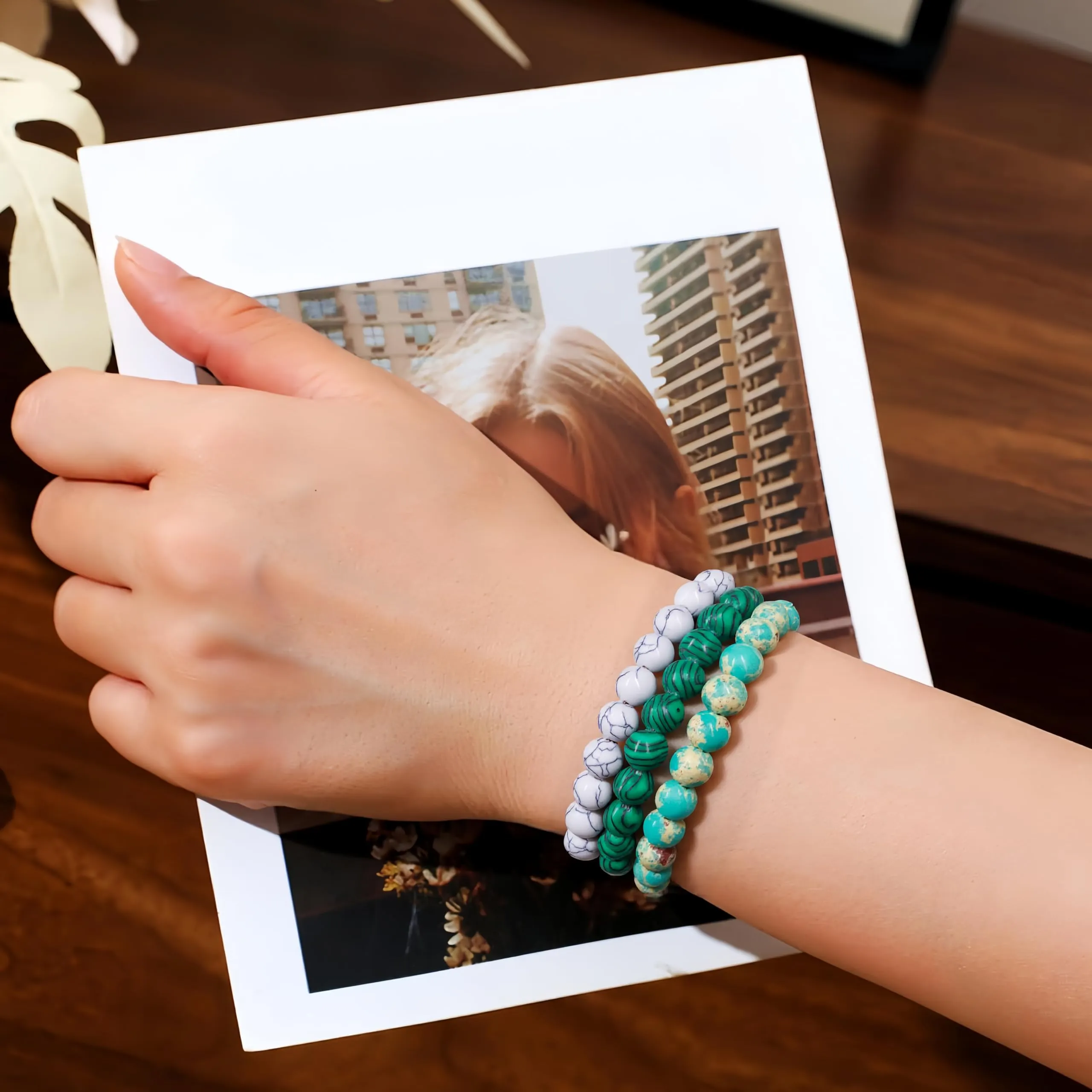 SAIBANGZI Bracciale in Pietre Naturali 8mm per Uomo e Donna, Elastico - immagine 4
