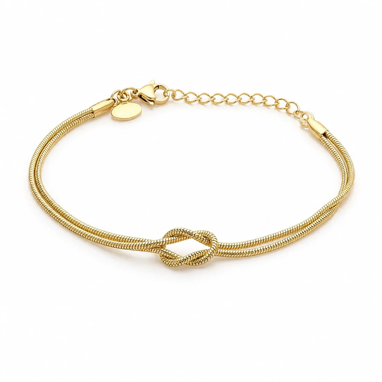 Louis Ciocchetti dal 1887 Bracciale Donna in Acciaio con Nodo, Regolabile 16+4 cm, Maglia 1,3 mm, Made in Italy - immagine 1