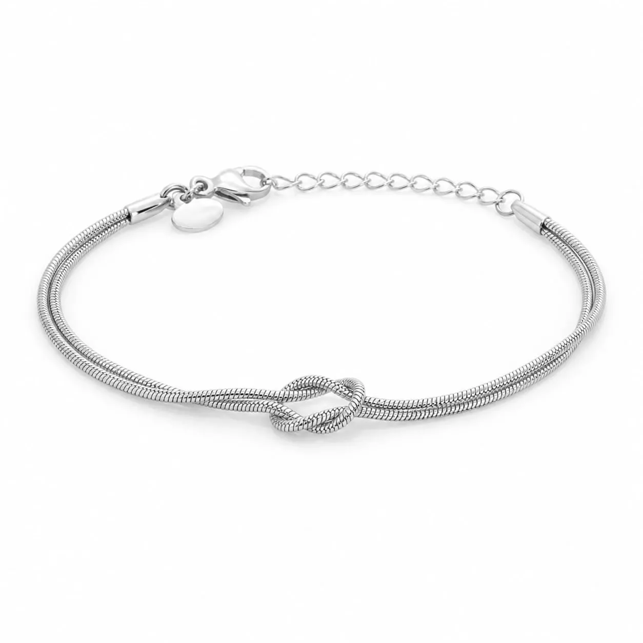 Louis Ciocchetti dal 1887 Bracciale Donna in Acciaio con Nodo, Regolabile 16+4 cm, Maglia Fine 1,3 mm, Made in Italy - immagine 1