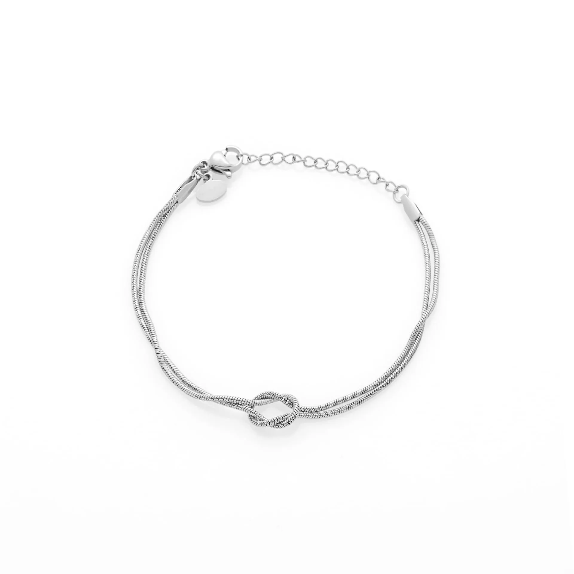 Louis Ciocchetti dal 1887 Bracciale Donna in Acciaio con Nodo, Regolabile 16+4 cm, Maglia Fine 1,3 mm, Made in Italy - immagine 2