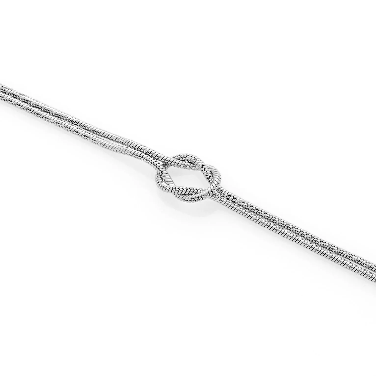 Louis Ciocchetti dal 1887 Bracciale Donna in Acciaio con Nodo, Regolabile 16+4 cm, Maglia Fine 1,3 mm, Made in Italy - immagine 3