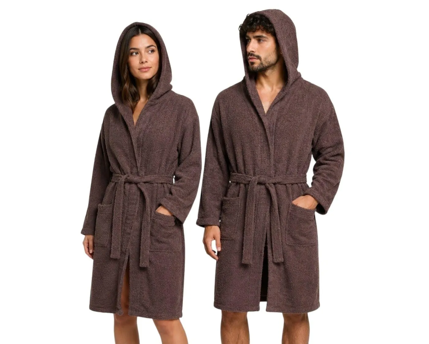 GX GARGIX Accappatoio Uomo Donna in Spugna di Cotone con Cappuccio, XL, GX/SPU-MARRONE - immagine 1