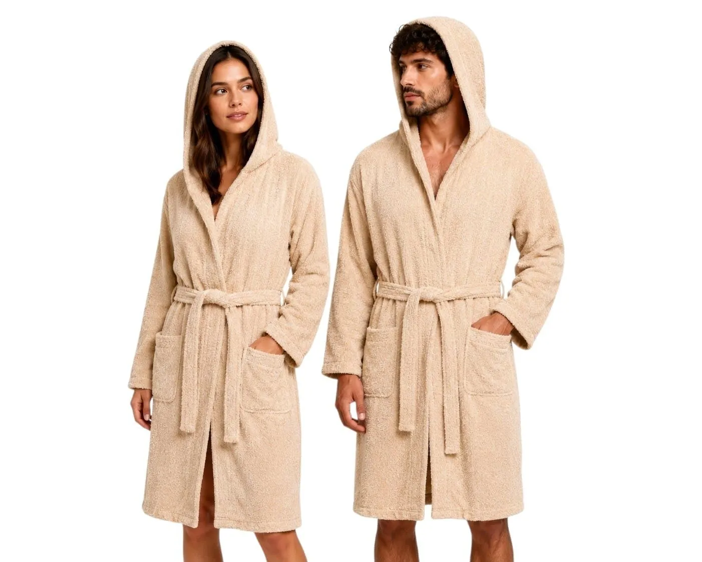 GX GARGIX Accappatoio Uomo Donna in Spugna di Cotone con Cappuccio, Salmone, XXL - immagine 1