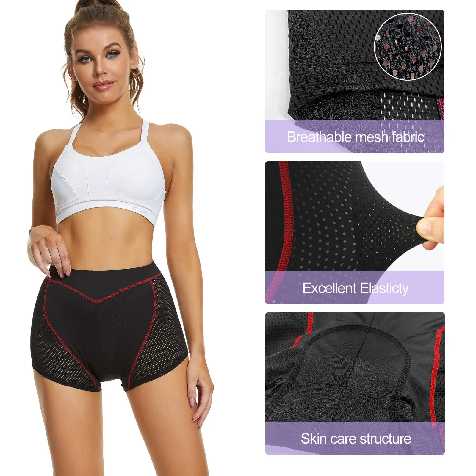 MEETWEE Pantaloncini da Ciclismo da Donna, 4D Gel Imbottiti, Traspiranti e Antiscivolo - immagine 4