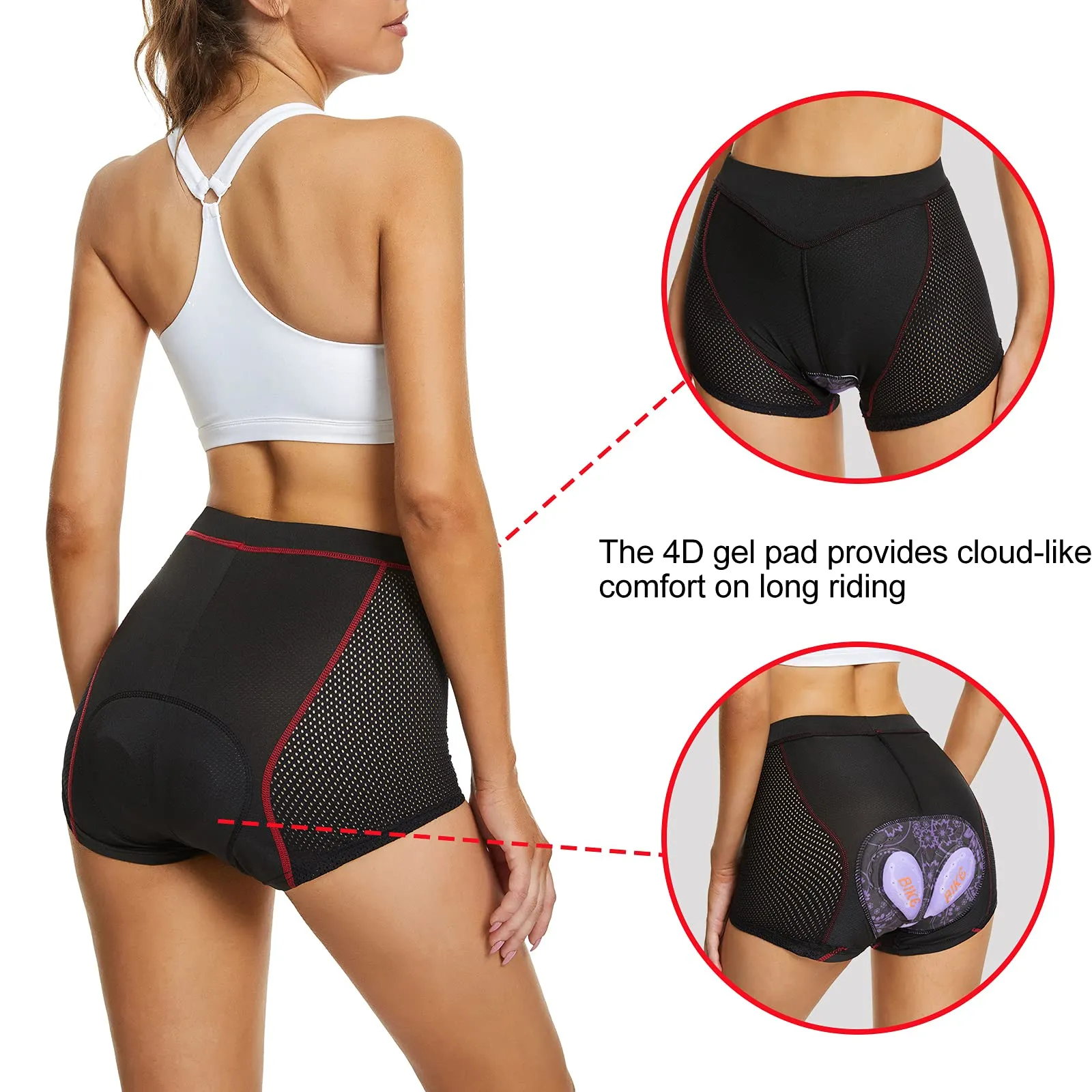 MEETWEE Pantaloncini da Ciclismo da Donna, 4D Gel Imbottiti, Traspiranti e Antiscivolo - immagine 5