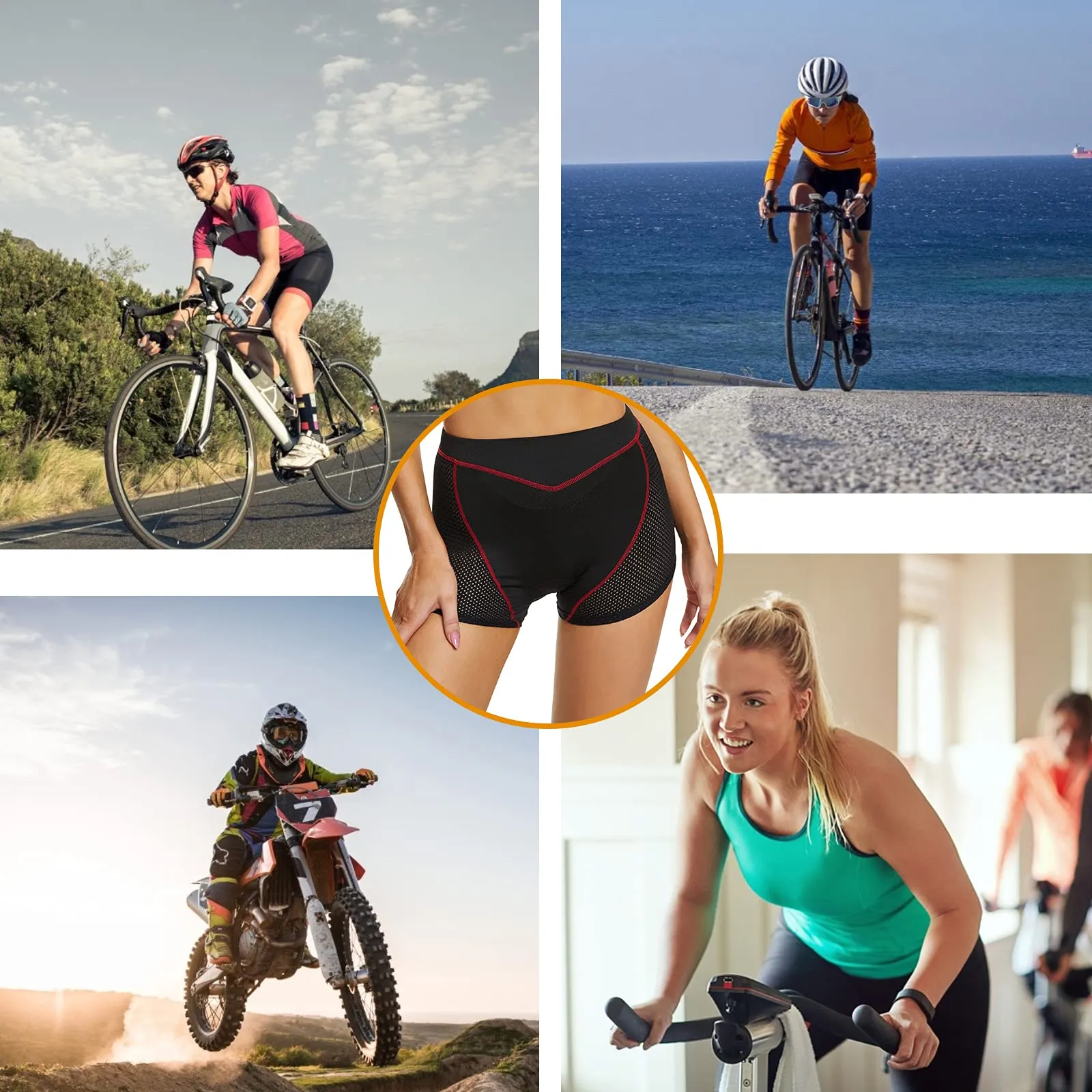 MEETWEE Pantaloncini da Ciclismo da Donna, 4D Gel Imbottiti, Traspiranti e Antiscivolo - immagine 6