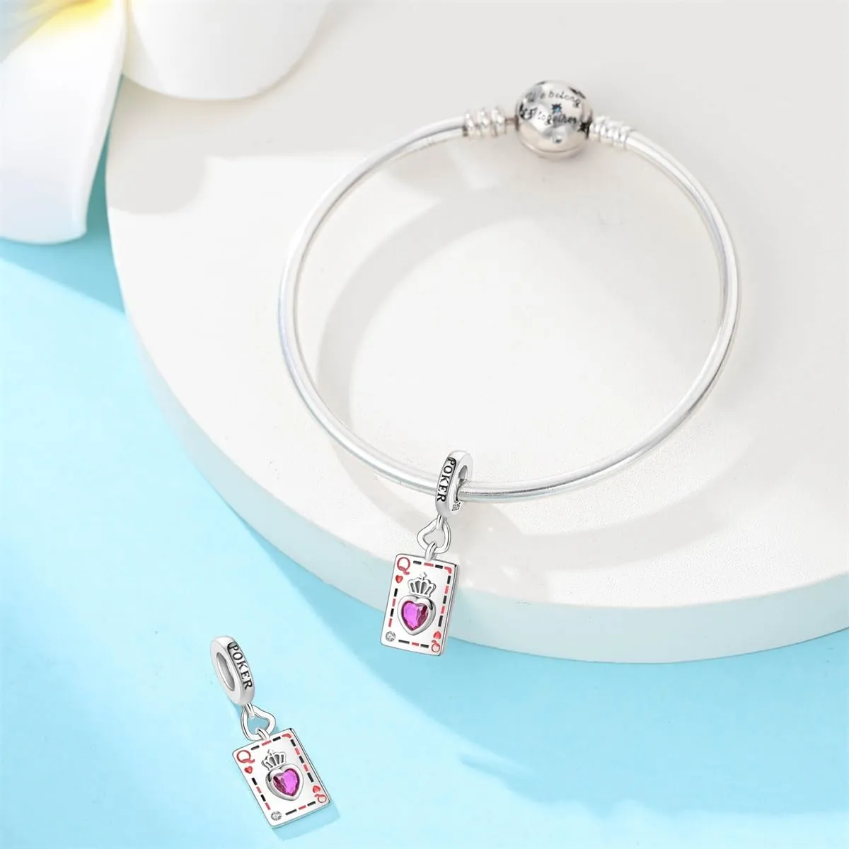 QIKAOLA Ciondolo Bead Charm in Argento Sterling S925 per Bracciali e Collane Europee da Donna - immagine 4