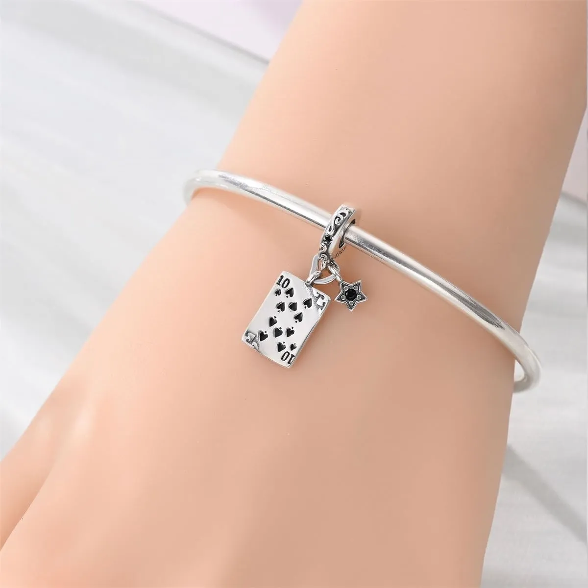 QIKAOLA Ciondolo Bead Charm in argento sterling S925 per bracciali e collane europee da donna - immagine 2