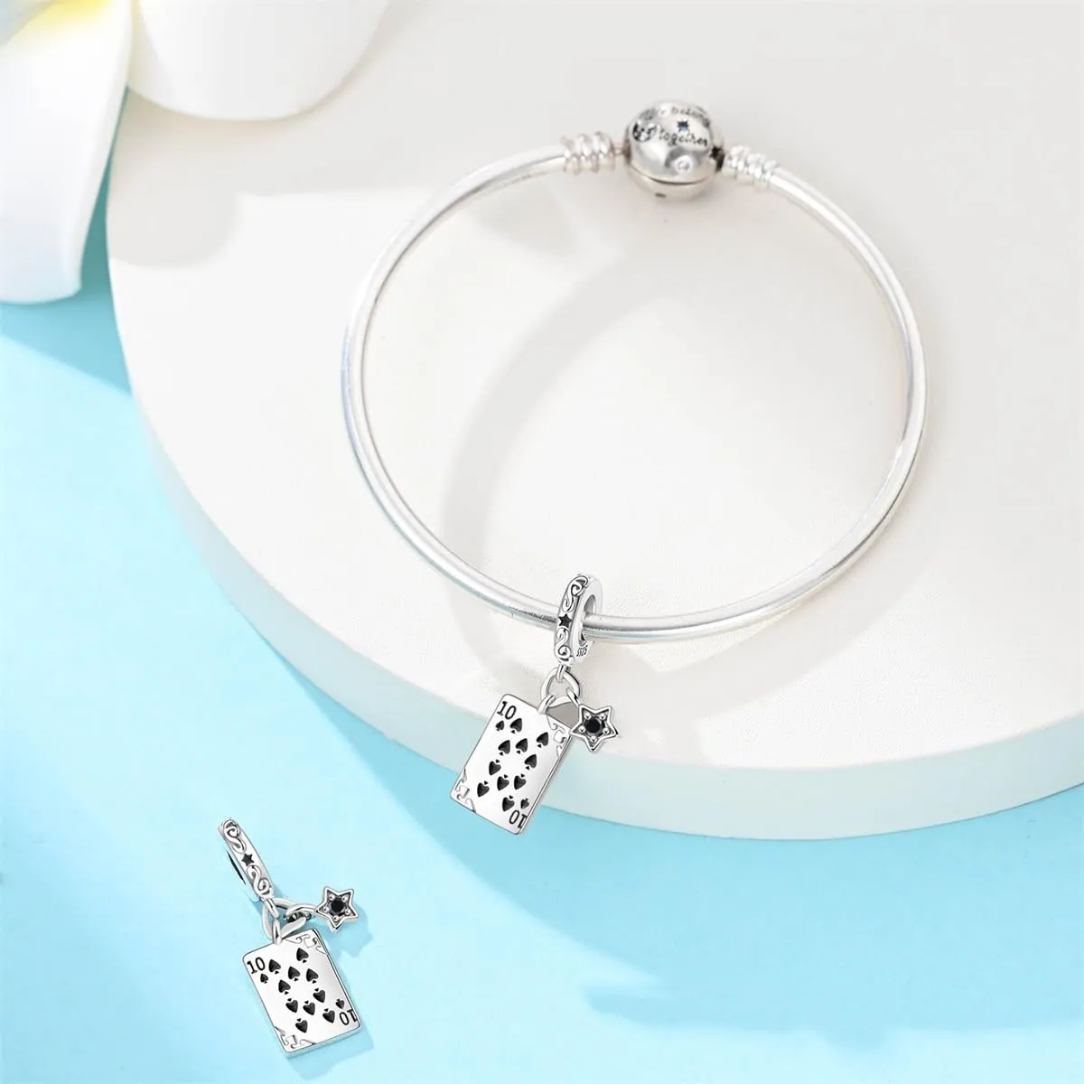 QIKAOLA Ciondolo Bead Charm in argento sterling S925 per bracciali e collane europee da donna - immagine 4
