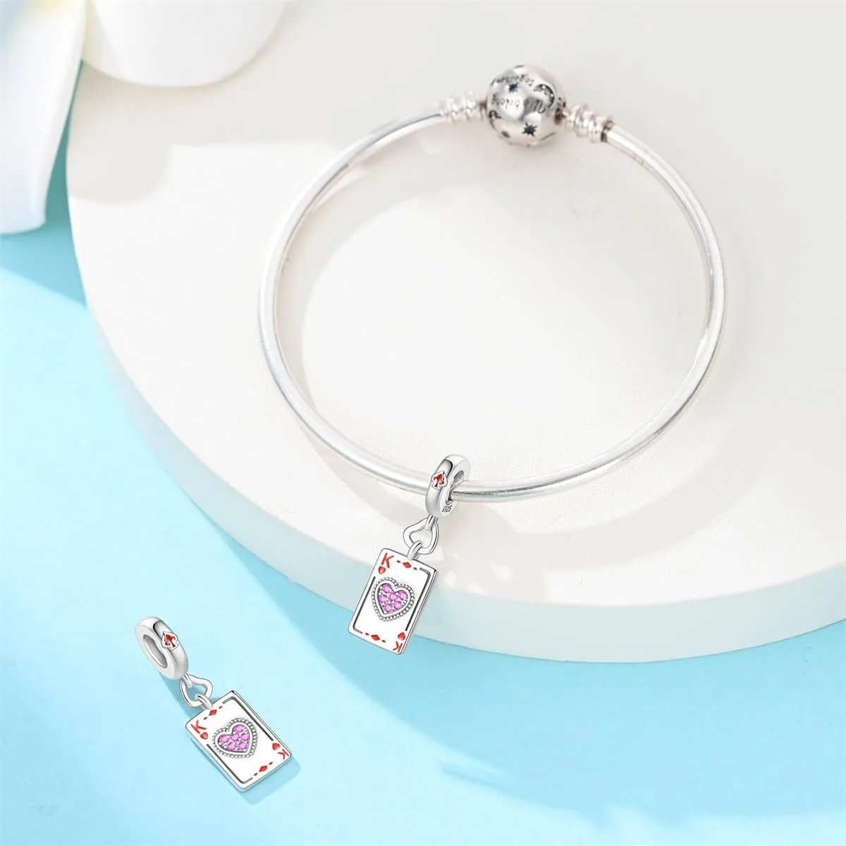 QIKAOLA Ciondolo Bead Charm in Argento Sterling S925 per Bracciali e Collane Europee da Donna - immagine 4