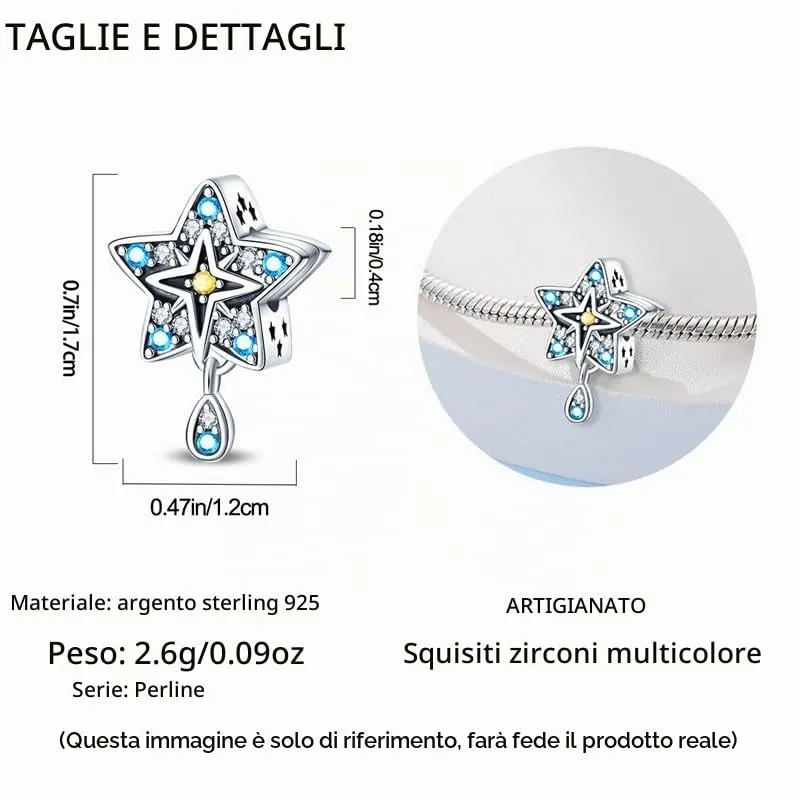 QIKAOLA Ciondolo Bead Charm in Argento Sterling S925 per Bracciali e Collane Europee da Donna - immagine 5