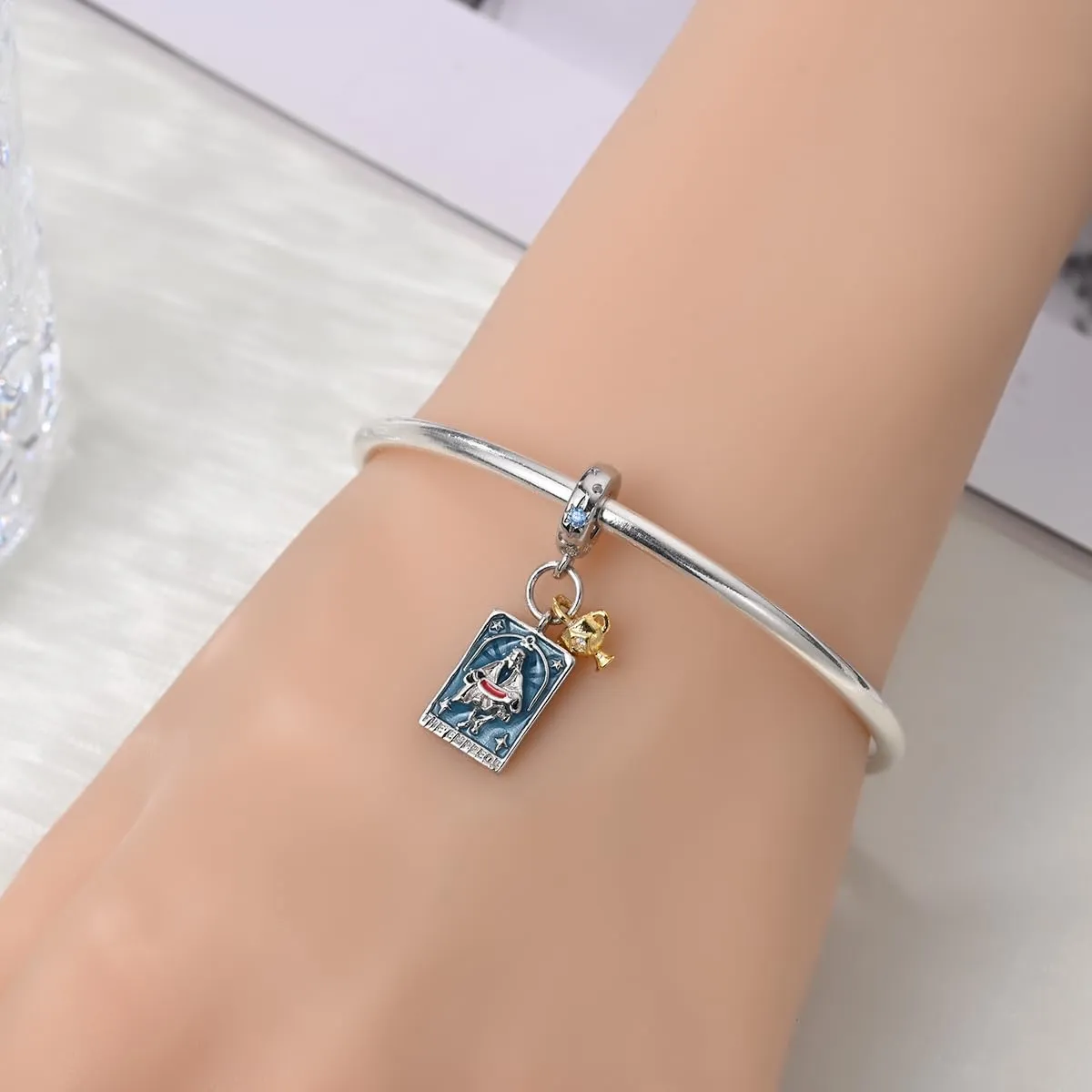 QIKAOLA Ciondolo Bead Charm in argento sterling S925 per bracciali e collane europee da donna - immagine 2