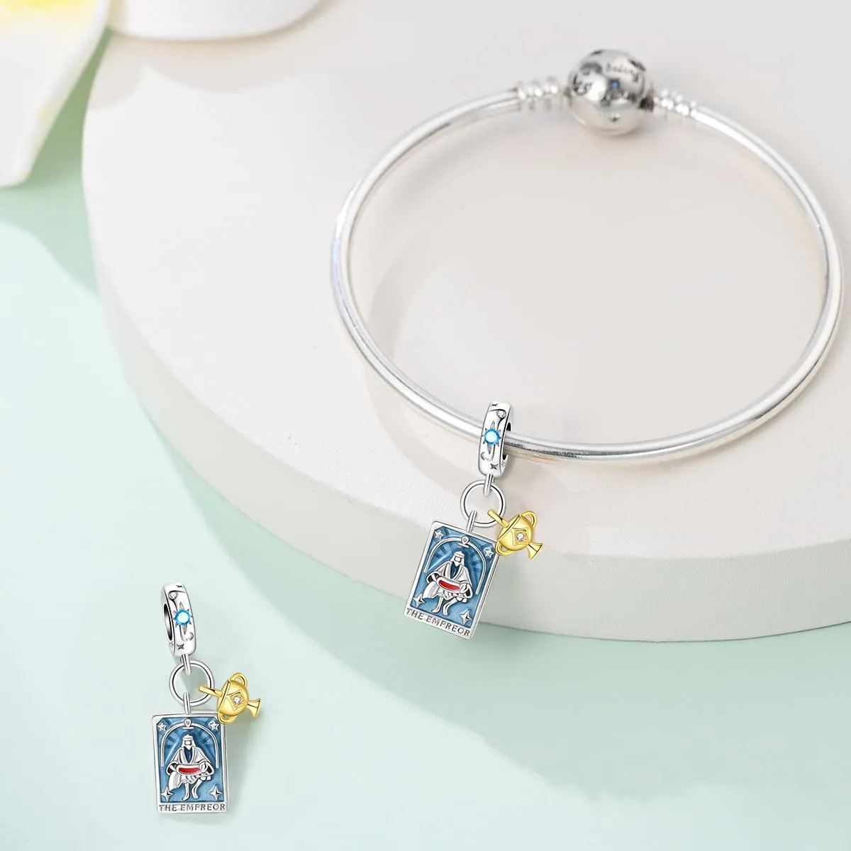 QIKAOLA Ciondolo Bead Charm in argento sterling S925 per bracciali e collane europee da donna - immagine 4