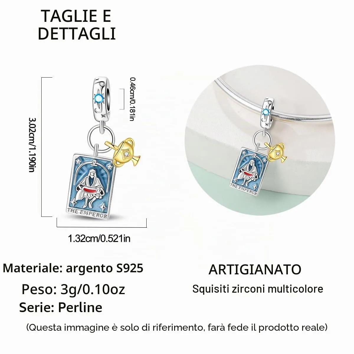 QIKAOLA Ciondolo Bead Charm in argento sterling S925 per bracciali e collane europee da donna - immagine 5