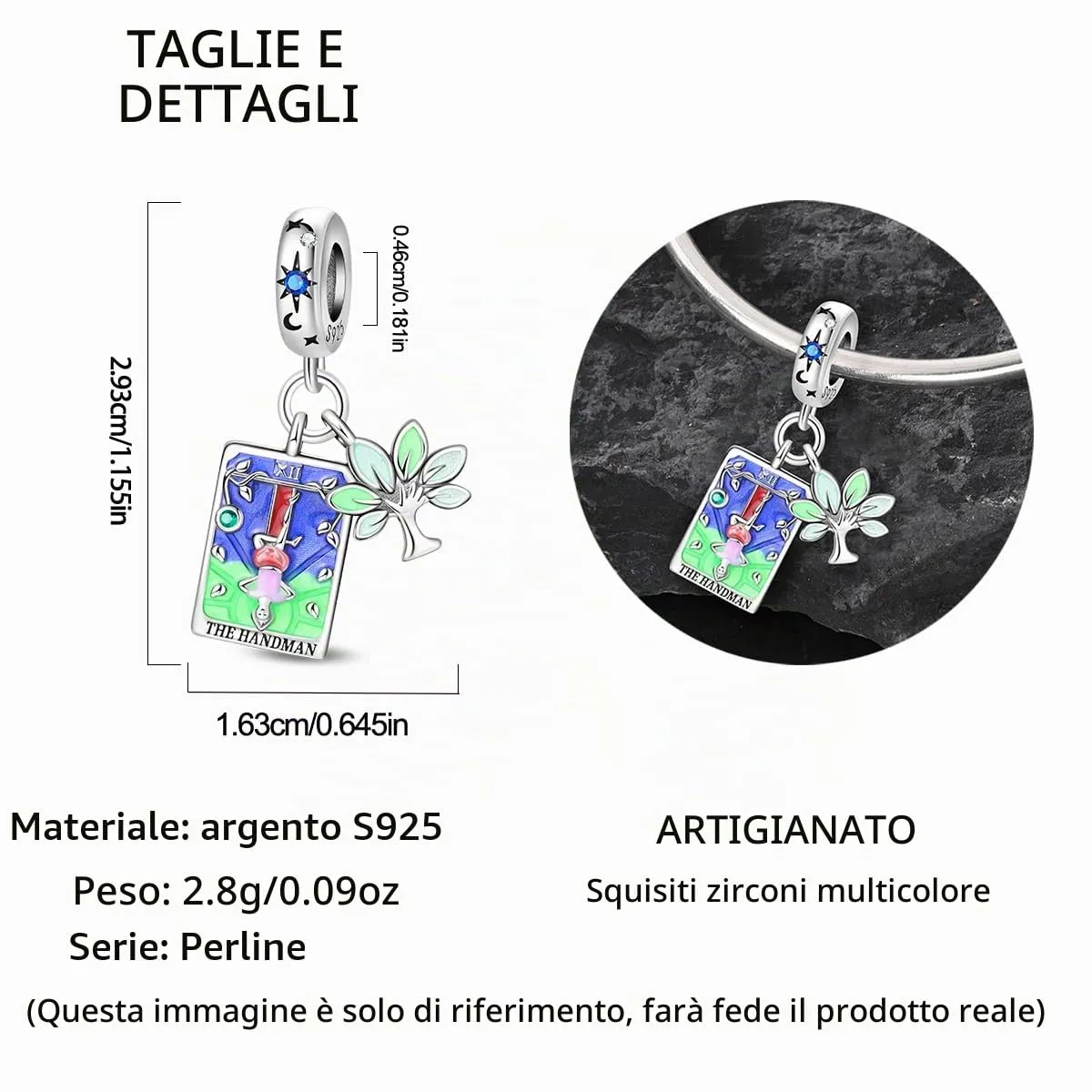 QIKAOLA Ciondolo Bead Charm in Argento Sterling S925 per Bracciali e Collane Europee da Donna - immagine 5