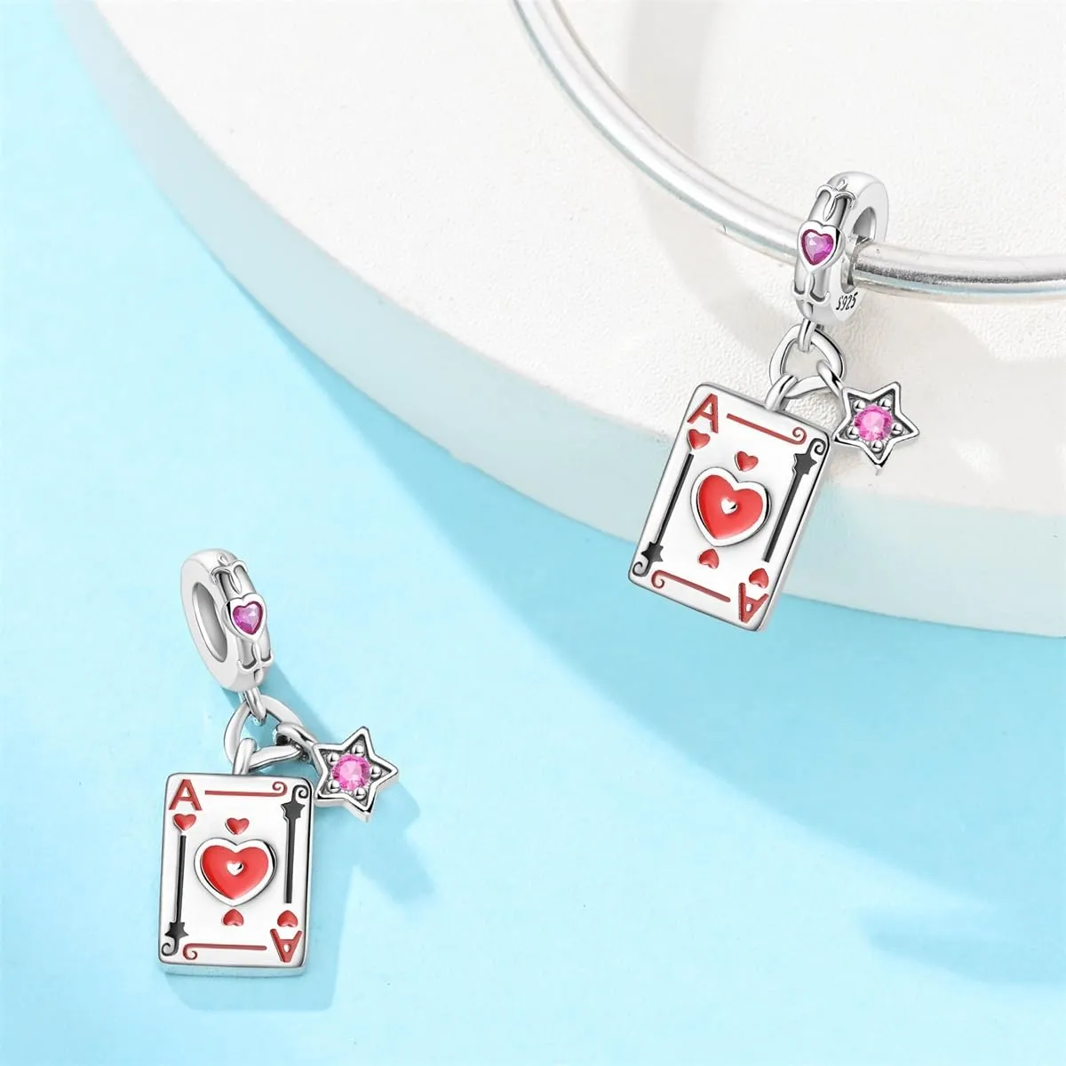 QIKAOLA Ciondolo Bead Charm in argento sterling S925 per bracciali e collane europee da donna - immagine 3