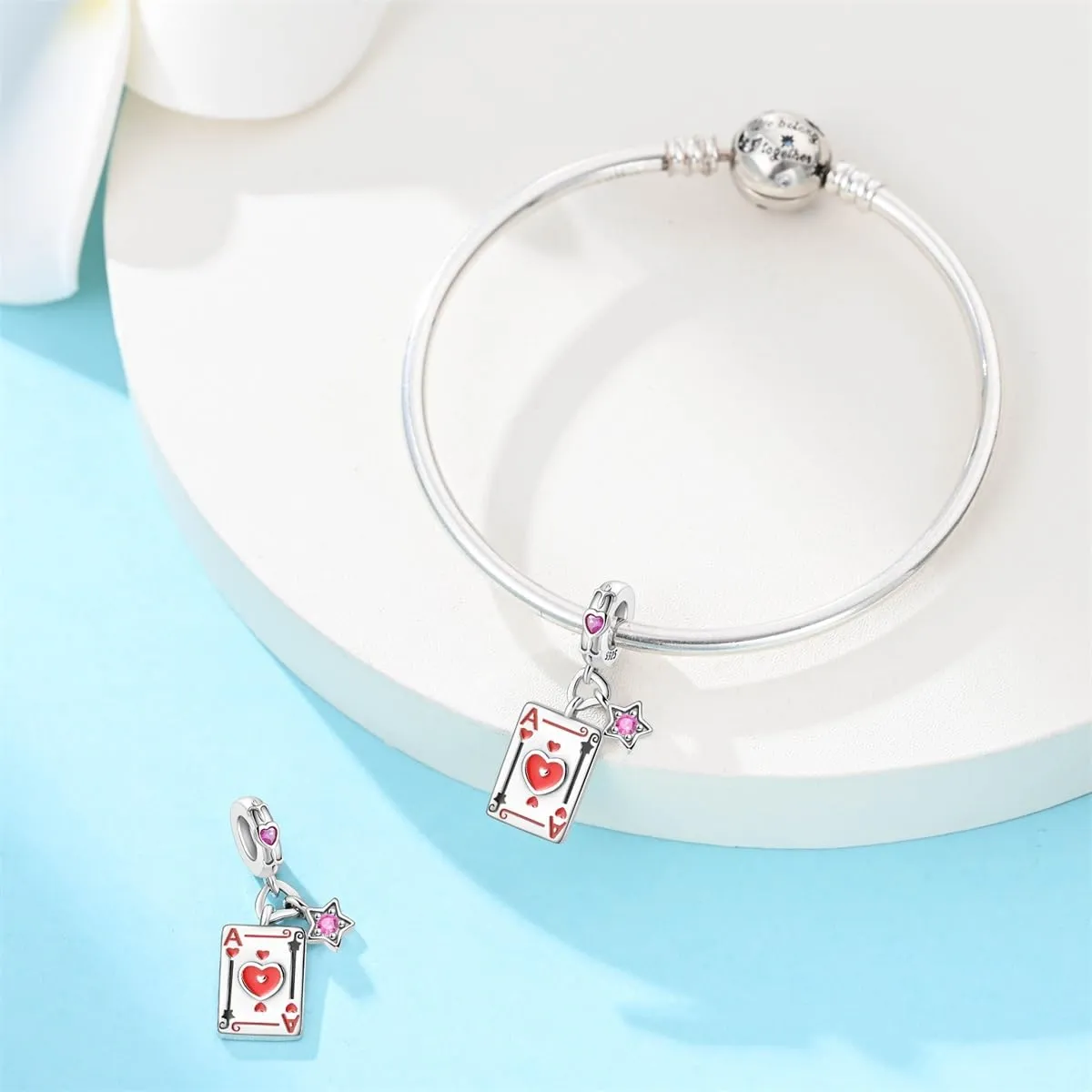 QIKAOLA Ciondolo Bead Charm in argento sterling S925 per bracciali e collane europee da donna - immagine 4