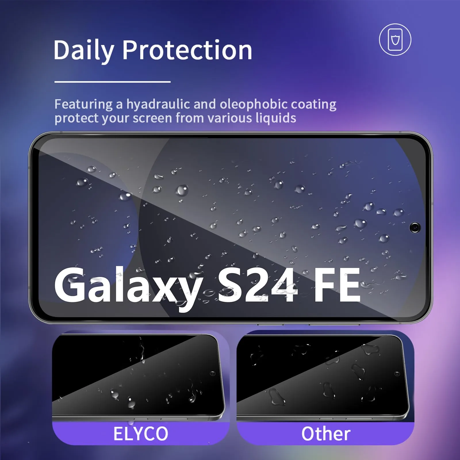 ELYCO Vetro Temperato Privacy per Samsung Galaxy S24 FE/A37 5G, 2 Pezzi - immagine 4