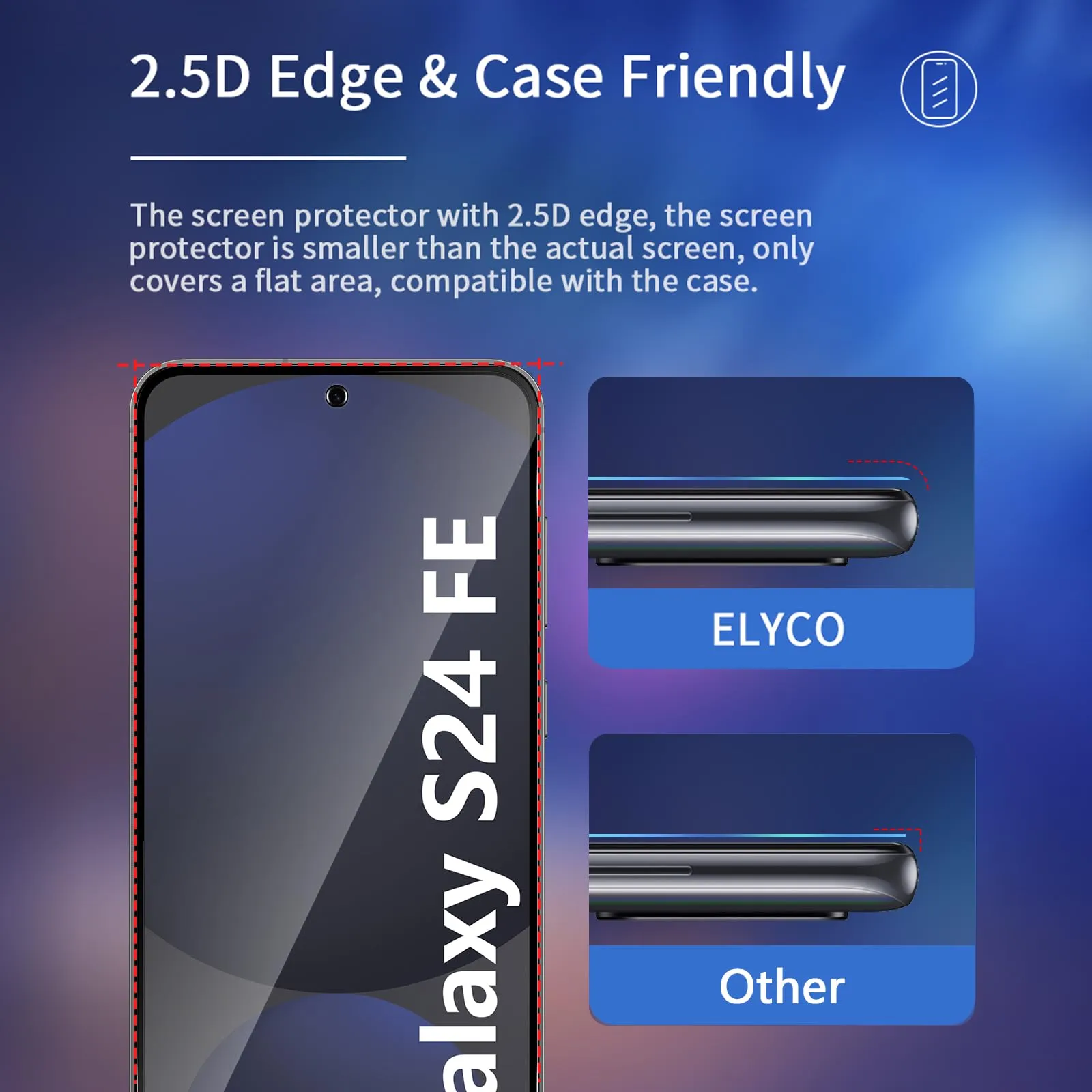 ELYCO Vetro Temperato Privacy per Samsung Galaxy S24 FE/A37 5G, 2 Pezzi - immagine 7