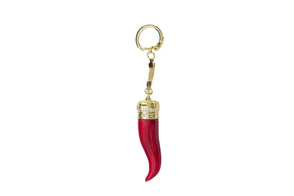 Italysmani Corno Portafortuna Cornetto Amuleto Lucky Horn Rosso 1035FD - immagine 1