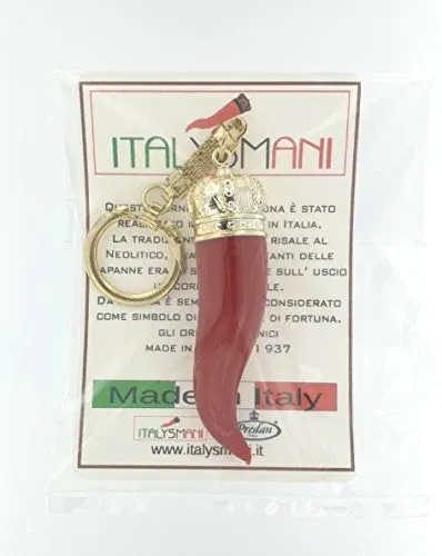 Italysmani Corno Portafortuna Cornetto Amuleto Lucky Horn Rosso 1035FD - immagine 3