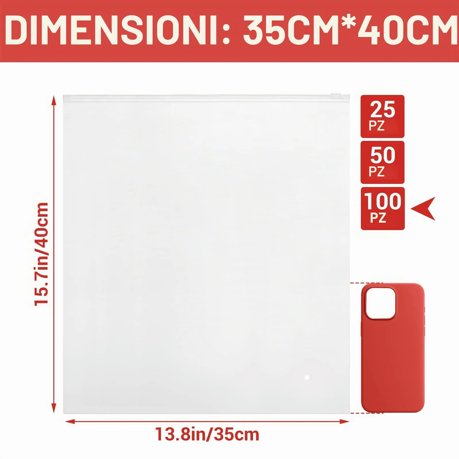 Svaldo Sacchetti Valigia Organizer, 100 Pezzi, 35 x 40cm, Buste in Plastica Richiudibili con Zip e Fori di Sfiato per Indumenti e Viaggio - immagine 3