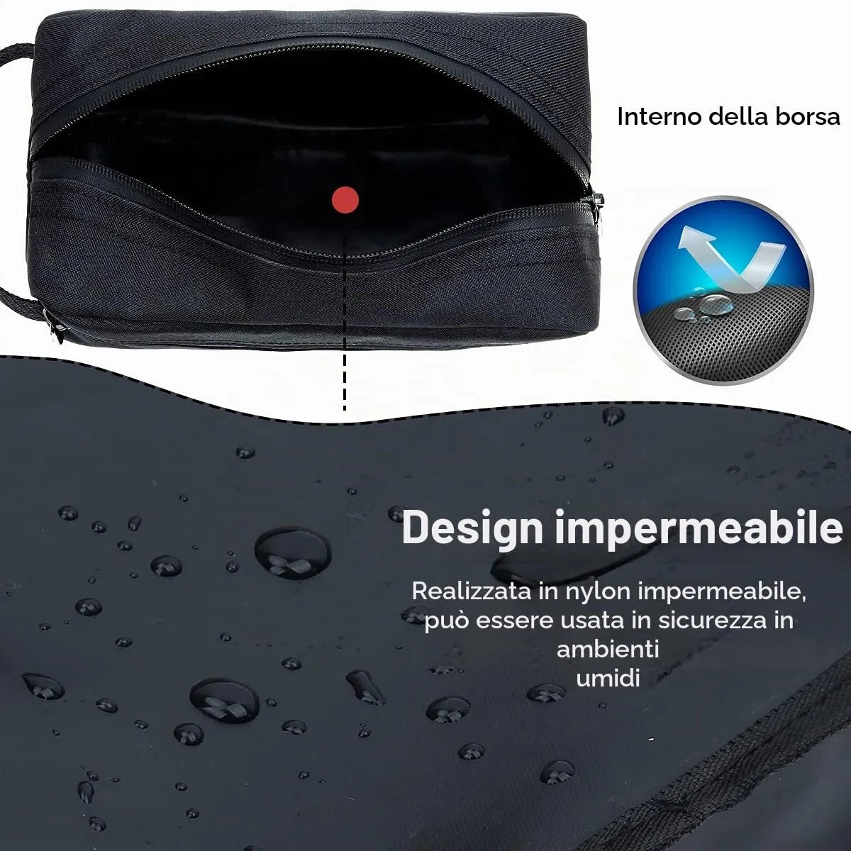 FUNSEED Beauty Case da Viaggio per Articoli da Toeletta e Cosmetici, Nero - immagine 2