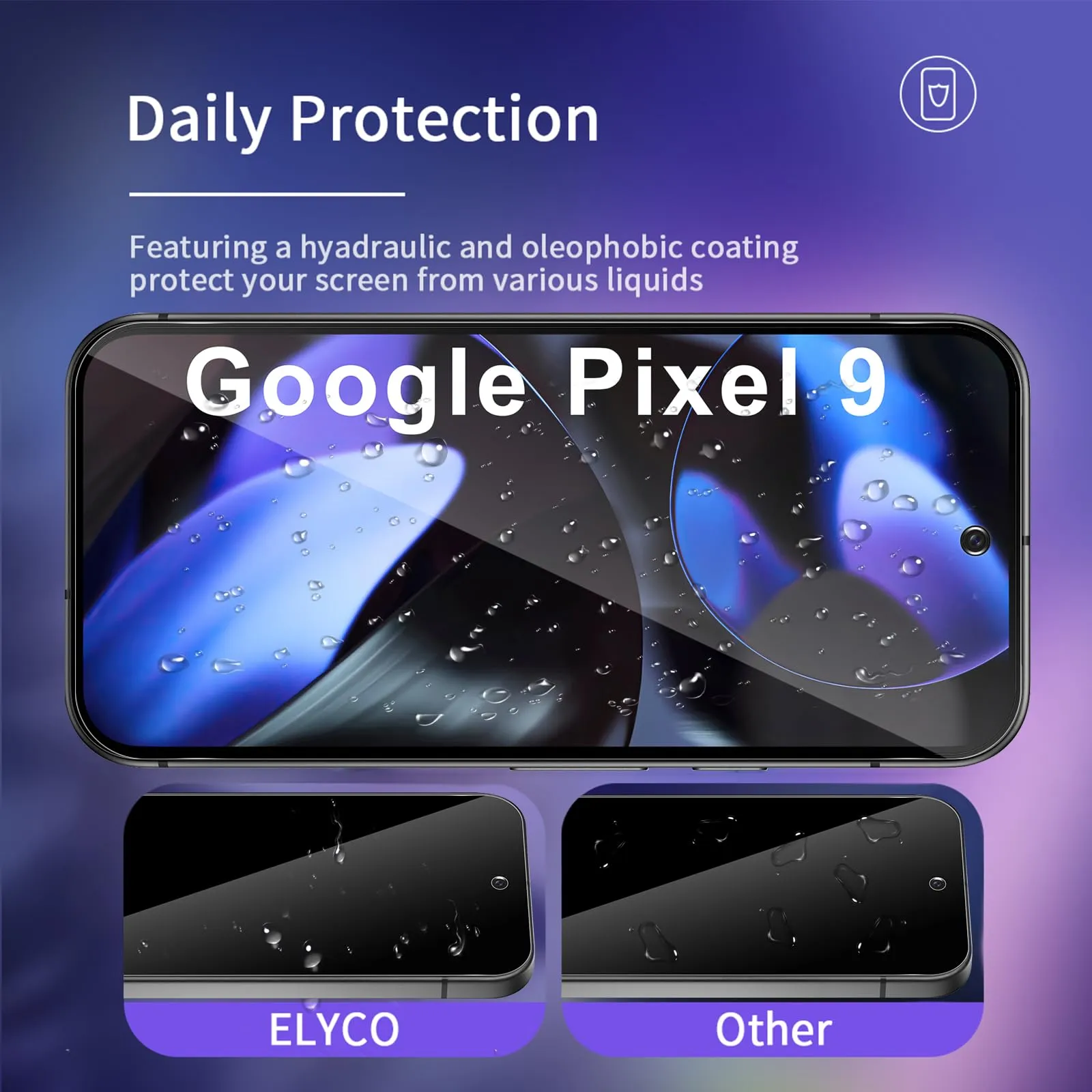 ELYCO Vetro Temperato Privacy per Google Pixel 9/9 Pro, 2 Pezzi - immagine 4